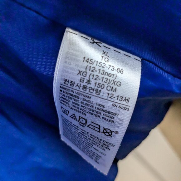 Gap Kids Cold Control Max Hooded Jacket, Size XL, Bright Blue - Picture 7 of 12